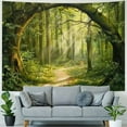 thumbnail image 4 of BCIIG  Enchanted Forest Tapestry Nature Lanscape Green Tapestry Tree Cave Wall Tapestry Wall Hanging For Living Room Bedroom Home Decorations, 4 of 6