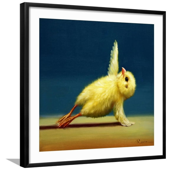 Art.com Yoga Chick Side Plank Art Print by Lucia Heffernan, Black Frame Wall Art, 29" x 29"