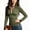 Army Green #003, variant on Suede Tops for Women Half Zip Pullover Fringe Shirt V-Neck Long Sleeve Cowgirl Work Casual Button Down Blouse, L