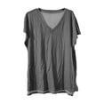 thumbnail image 4 of yunLCZ Women Shirts Womens Summer Daily Casual V Neck Shirts Short Sleeve Tops Blouses Loose Fit Shirt, 4 of 4