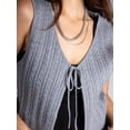 thumbnail image 2 of DARING DIVA Women's Stylish AK Cable Knit Tie Vest M Gray, 2 of 6