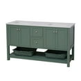 thumbnail image 3 of Lakeshore 60" Double Bathroom Vanity with Sage Green Cabinet and Engineered White Top, 3 of 6