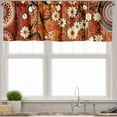 thumbnail image 5 of Ambesonne Floral Boho Valance & Curtain 3 Pcs Set, Mid Century Flowery Art, 55"x45", Ruby Cream Dark Salmon, 5 of 7