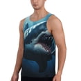 thumbnail image 2 of Lsque 3D Realistic Shark Pattern Mens Tank Tops Muscle Athletic Quick Dry Sleeveless Workout Fitness T Shirts Beach Tank Top, Loose-fit Sleeveless Shirt for Men-4X-Large, 2 of 7