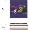 thumbnail image 3 of RYLABLUE Merry Christmas Santa Claus Set of 8 Coaster for Drinks, Absorbent Ceramic Stone Coasters Cup Mat with Cork Base for Home Kitchen Room Coffee Table Bar Decor, 3 of 4