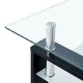 thumbnail image 6 of vidaXL Coffee Table Black and Transparent Tempered Glass, Melamine, 6 of 7