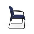 thumbnail image 3 of Waterfall Reception Waiting Room Sled Base Loveseat / Black Steel / Blue, 3 of 5