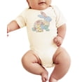 thumbnail image 4 of Ink Printed Image NOT a Quilt Patch - Easter Floral Bunny Faux Patchwork Baby Bodysuit Natural Bodysuit 18 Months, 4 of 7