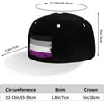 thumbnail image 4 of Asexual Pride Flag LGBT Gifts Trucker Hat Baseball Cap Women Men Dad Hat Adjustable Snapback Hat Cowboy Hat White, 4 of 8