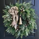 thumbnail image 4 of Corona de simulación de agujas de pino y piñas de Navidad, colgante navideño y adornos colgantes, decoración de puerta de casa, decoración de fiesta, 4 of 5