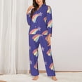 thumbnail image 2 of Pajama Sets for Women 2 Pcs, Star with a tail Button Down Long Sleeve Sleepwear Lounge PJ Sets, 2 of 6