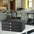 thumbnail image 3 of Metal Desk Top Drawers, Small Desk Organizer with 3-Drawer Storage Organizer for A4 File, Desk File Storage Organization for Office, Home, No Assembly Required, Black, 3 of 7