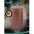 thumbnail image 2 of Hyoola, 2.75 x 5 Unscented Rose Pink Brushed Metallic Rustic Pillar Candles, Paraffin Wax with Cotton Wicks, 6-Pack, 2 of 8