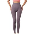 thumbnail image 3 of Kvture Women's High Waist Workout Seamless Booty Leggings Butt Lift Gym Tights Teen Girl Sport Active Yoga Pants Stretchy Tummy Control Lightweight Breathable Legging Purple XL, 3 of 6