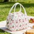 thumbnail image 6 of Insulated Lunch Bag, Cute Quilted Floral Lunch Tote Bags Reusable Insulated Lunch Box Coquette Aesthetic Large Capacity Insulated Cooler for Women Work Travel Picnic, 6 of 6