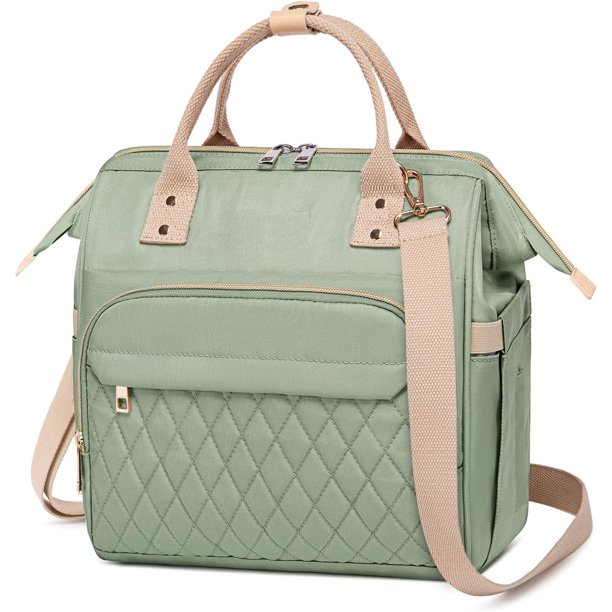 Bolsa de almuerzo para mujer, para adultos, con aislamiento para el trabajo, gran a prueba de fugas, con bolsillos laterales y correa para el hombro, lonchera para picnic, playa, verde (BAG-W2211)