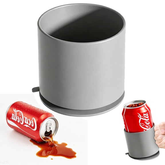 Anti-Spill Drink Holder with Suction Cup, Non-Tipping Cup Holder for Cups and Cans, Suitable for Desk, Gaming Table, Office Desk, (Gray)