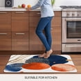 thumbnail image 5 of Navy Blue Burnt Orange Doormat Outdoor Entrance 20"x31.5", Middle Century Modern Geometric Absorb Moisture Dirt Door Mats, Non-Slip Rubber Backing Floor Mats Indoor, Low-Profile Front Door Rugs, 5 of 9
