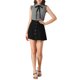 thumbnail image 2 of CAMISA DE OFICINA SIN MANGAS CON VOLANTES Y LAZO PARA MUJERES CHIC INSPIRAR GINGHAM 3XL NEGRO, 2 of 7