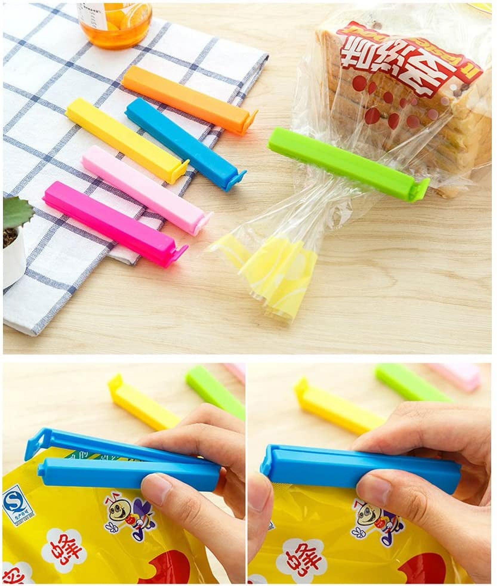 6pcs Kitchen Plastic Bag Sealing Clips, Snack Bag Moisture Proof Airtight  Clips, Household Food Freshness Sealer Clamp, For Snack, Chips Bags, Food