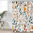thumbnail image 2 of 60x72 Inch Shower Curtains for Bathroom Green Orange Leaves Fabric Bath Curtain Decor Spring Garden Botanical Waterproof Restroom Curtains Shower Set Accessories with 12 Hooks 60 Inch, 2 of 6