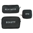 thumbnail image 1 of Bolsa de cosméticos de malla de 3 piezas, bolsas de maquillaje, bolsa con cremallera para accesorios de viaje de oficina, 3 tamaños, 1 of 6