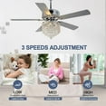 thumbnail image 6 of 52In Crystal Ceiling Fan with Lights,Modern Modern Indoor Fandelier Fan Light with 3 Speed, Black 5 Blades Reversible Fan Ceiling for Living Room,Dining Room, 6 of 19