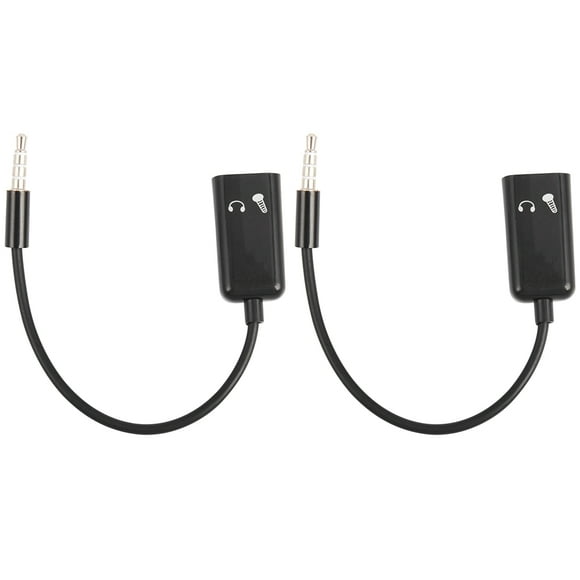 2piezas 3.5mm Divisor de Audio Estereo Macho A Auricular Adaptador de Microfono + Auriculares Parejas Giran Conector
