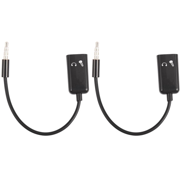 2piezas 3.5mm Divisor de Audio Estereo Macho A Auricular Adaptador de Microfono + Auriculares Parejas Giran Conector