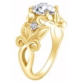 thumbnail image 2 of AFFY 1.07 Carat Round Shape Moissanite & Natural Diamond Engagement Ring 14K Solid Yellow Gold Ring Size-6.5, 2 of 2