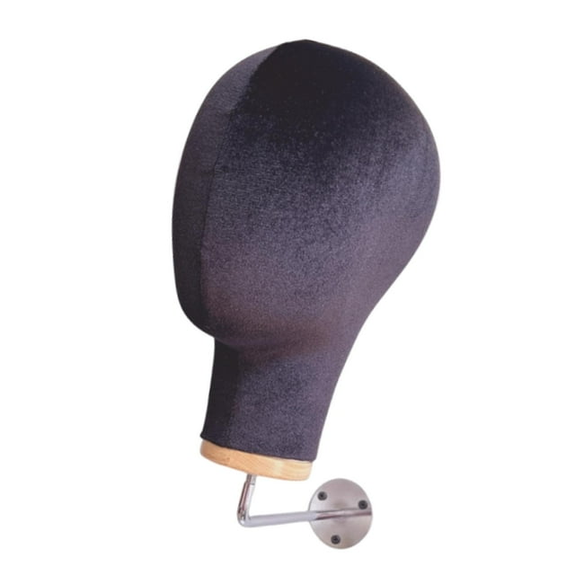 Bunblic Wall Mount Mannequin Head Model Height 28cm for Professional or Personal Use Black