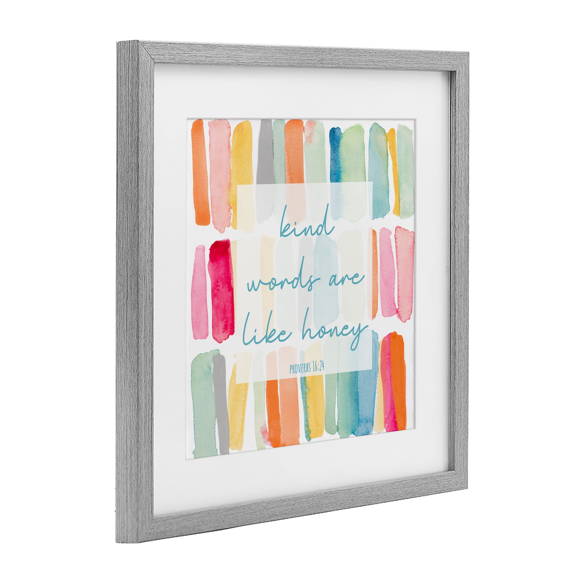 Stupell Industries Kind Words Are Like Honey Gray Framed Print Under Glass, design by Lanie Loreth