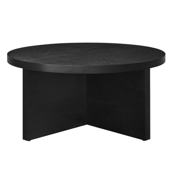 Coffee Sofa Side Table, Black, Wood, Round, Living Kitchen Cafe Bistro Hospitality Restaurant, Modern Contemporary HB36262