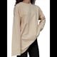 thumbnail image 2 of Camisetas de Larga con Cuello Redondo Extragrande para Mujer, Blusas Básicas de Otoño, Ropa Informal de Entrenamiento Y2K. Albaricoque L, 2 of 7