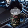 thumbnail image 4 of Green 40oz Xmas Tumbler with Lid and Straw, Santa Claus Stainless Steel Insulated Cup Gifts for Home Travel, 4 of 4