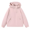 thumbnail image 4 of DHFJKG Rain Jacket For Women Solid Color Lightweight Windbreaker Loose Fit Zipper Raincoat Hiking Outfits With Hood Plus Size Comfort Jackets, 4 of 4