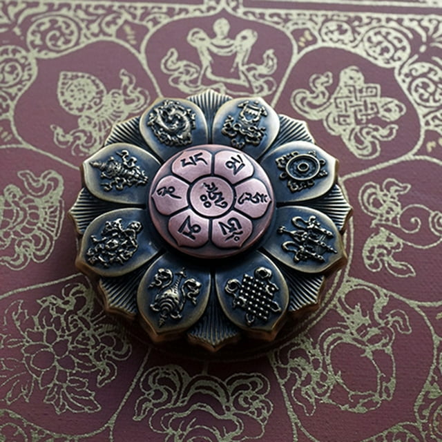 Stress Release Spinner Toy Meticulous Workmanship Alloy Stable Structure Buddhism Fidget Spinner for Daily Entertainment