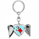 thumbnail image 1 of Fortuna, diamantes, tres cartas. Llavero de alas de ángel en forma de corazón, 1 of 3