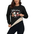 thumbnail image 5 of Antqov Fleece Sweatshirts for Women, Christmas Print Crewneck Pullover Oversized Long Sleeve Tops, Fall Winter Party Trendy Comfortable Thermal Casual Sweatshirt, 5 of 6