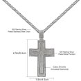 thumbnail image 5 of ORENTINI 3.5mm 925 Sterling Silver Plated Stainless Steel Cuban Link Chain with CZ Iced Out 3" Cross Pendant for Men, Woman. 28 In Length Lobster Clasp, 5 of 7
