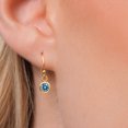 thumbnail image 3 of Gem Stone King 14K Yellow Gold Persian Blue Moissanite Earrings for Women | 0.46 Cttw | Gemstone Birthstone | Round 4MM, 3 of 6