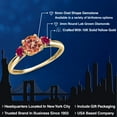 thumbnail image 2 of Gem Stone King 10K Yellow Gold Ecstasy Mystic Topaz and Red Created Ruby 3-Stone Ring for Women | 1.28 Cttw | Round 6MM | Gemstone November Birthstone | Size 8, 2 of 6