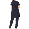 thumbnail image 2 of Sakkas Maria Women's Casual Tunic Kurta Knit Plain Embroidered Kurti Pant Set Soft - Midnight Blue - L, 2 of 5