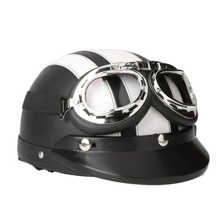 Leather helmet and goggles cheap