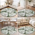thumbnail image 4 of Round Rugs 4Ft, Dark Green Monstera Deliciosa Round Area Rug Washable Indoor Throw Carpet, Summer Botanical Tropical Soft Non Slip Circle Rug for Kitchen Nursery Room Home Decor Aesthetic, 4 of 8