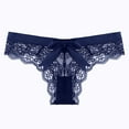 thumbnail image 5 of Zuwimk Cotton Thongs For Women,Women's Low Waist Lace Thongs for Women V Back Panties Dark Blue,XL, 5 of 5