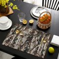 thumbnail image 4 of Tree Bark Camo Branches Pattern Summer Placemats Table Placemats Set Of 4-Linen Kitchen Washable Placemats Table Mats 11.8"x17.7" Non-Slip Heat Resistant, 4 of 6