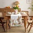 thumbnail image 3 of Easter Table Runner 60 Inches Long for Kitchen Dining, Cartoon Cute Bunny Rabbit Flowers Floral Country Dresser Scarf Farmhouse, Dining Table Decorations for Wedding/Parties, 13 x 60 In, 3 of 8