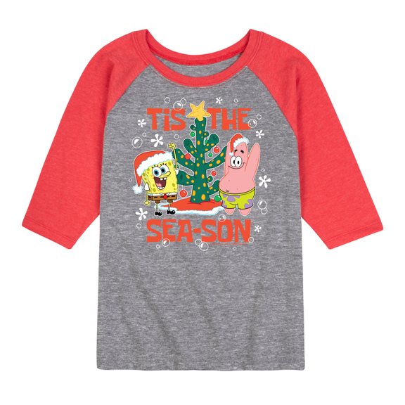 SpongeBob SquarePants - Tis The Season - Toddler And Youth Raglan Graphic T-Shirt