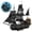 black, variant on Pirate Ship Building Kit, Black Pearl Caribbean Pirate Ship Mini Building Block Sets for Adults, Pirate Ship Toys Gift for Kids Boys 8-12, Not Compatible with Lego Pirate Ship Set, 1424 PCS